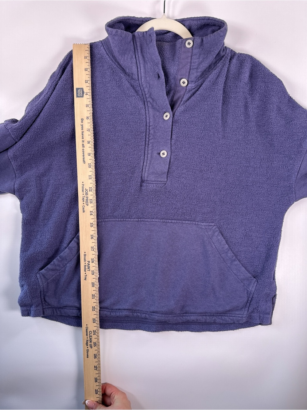 REI Co-op Button Front Terry Pullover Hemp Cotton Purple Large - Picture 11 of 11